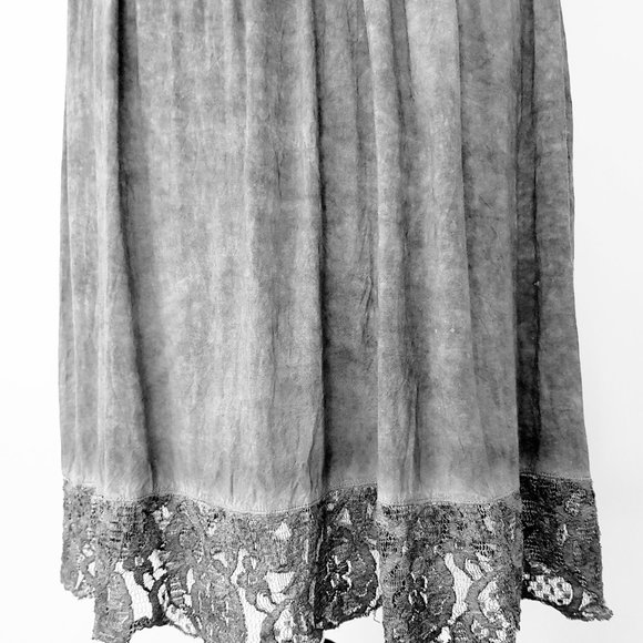 Heine Grey Boho Lace Trim Half Sleeve Dress Stretchy & Lined Size 42 / Au 12 - Picture 5 of 16